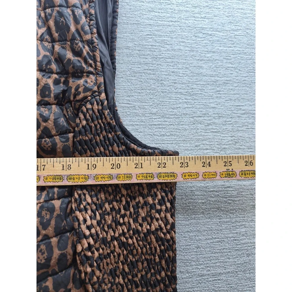 Andrew Marc Puffer Vest Womens 3X Brown Black Lined Mock Neck Winter No Zip